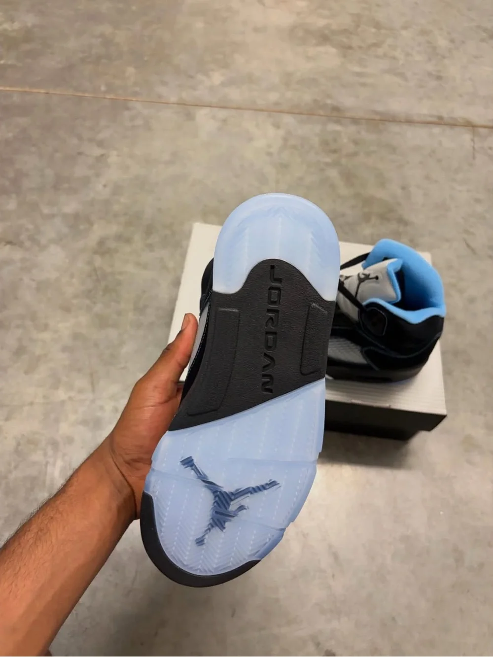 Jordan Black and Sky Blue Retro Basketball Shoes